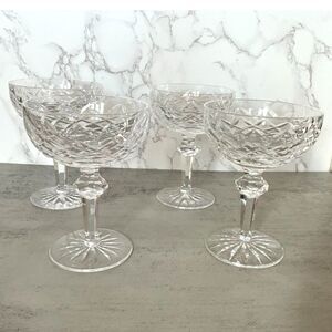 Stunning set of 4 vintage Waterford Champagne glasses Coupe Glasses must see